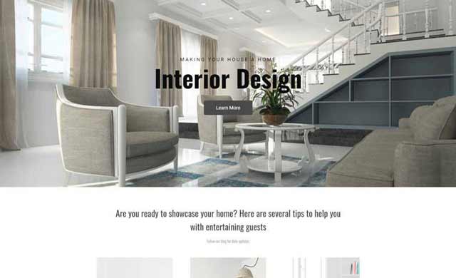 Website landing page Template Demo for Interior Design