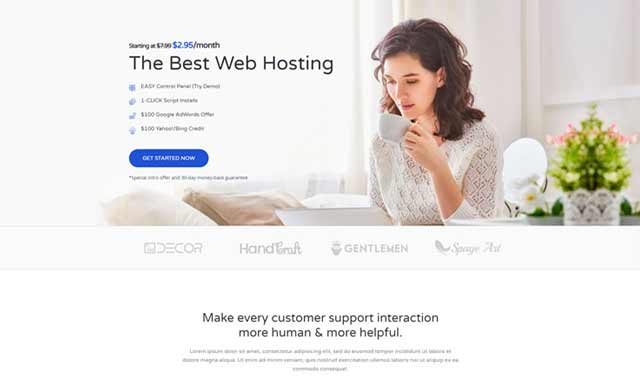 Website Template Demo for a Web Hosting Service